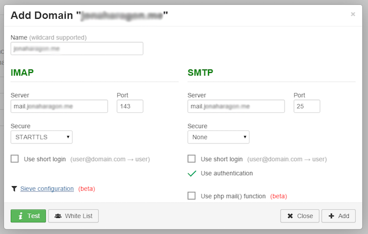 Example configuration