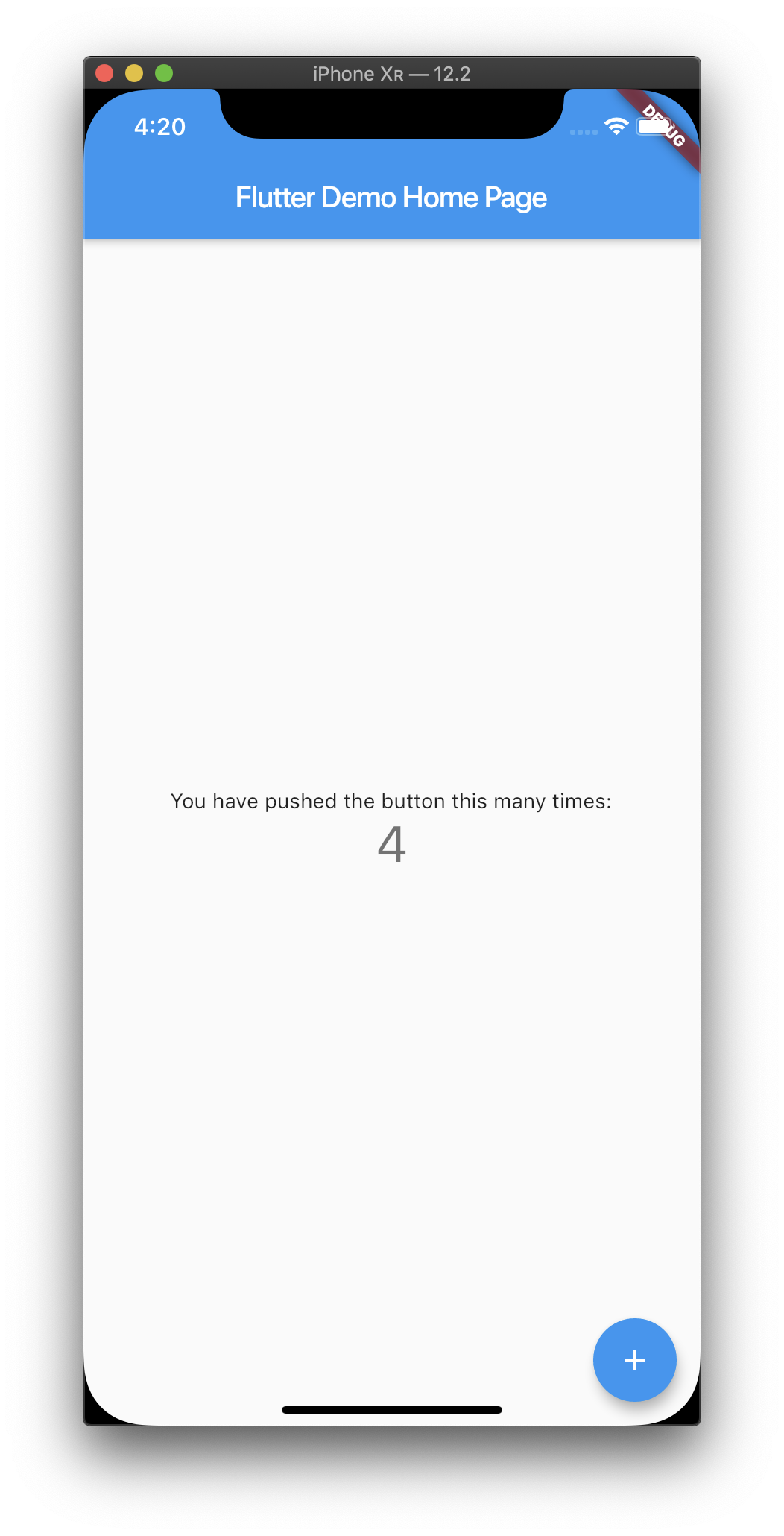 iOS simulator.