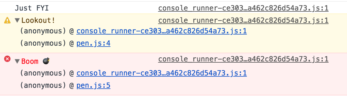 Logging outputs