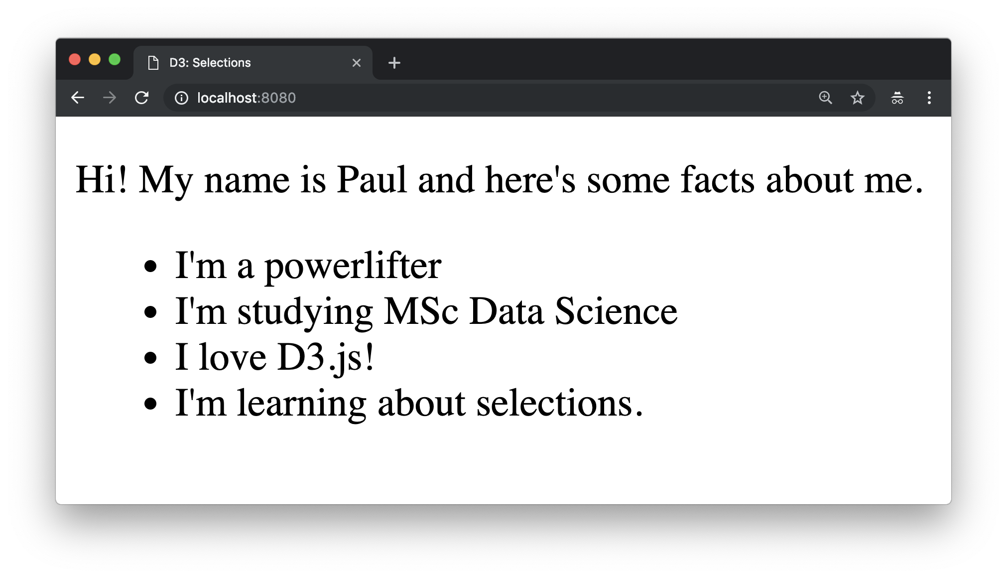 Screenshot: Appending an element