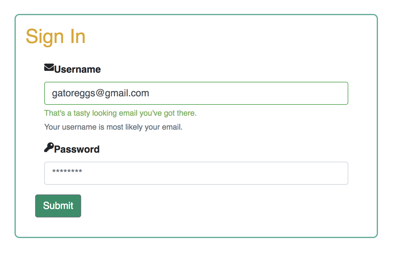 Form Feedback with Icon