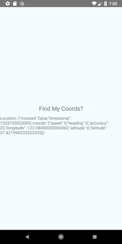 Screen with coordinates