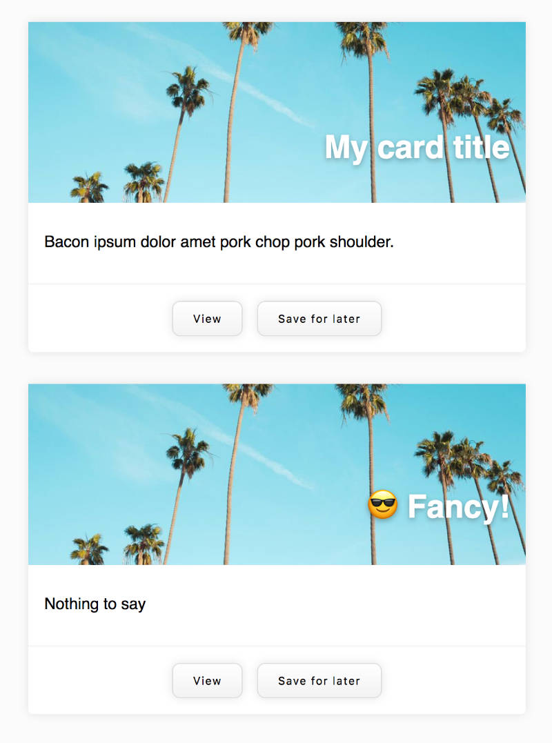 Example card components