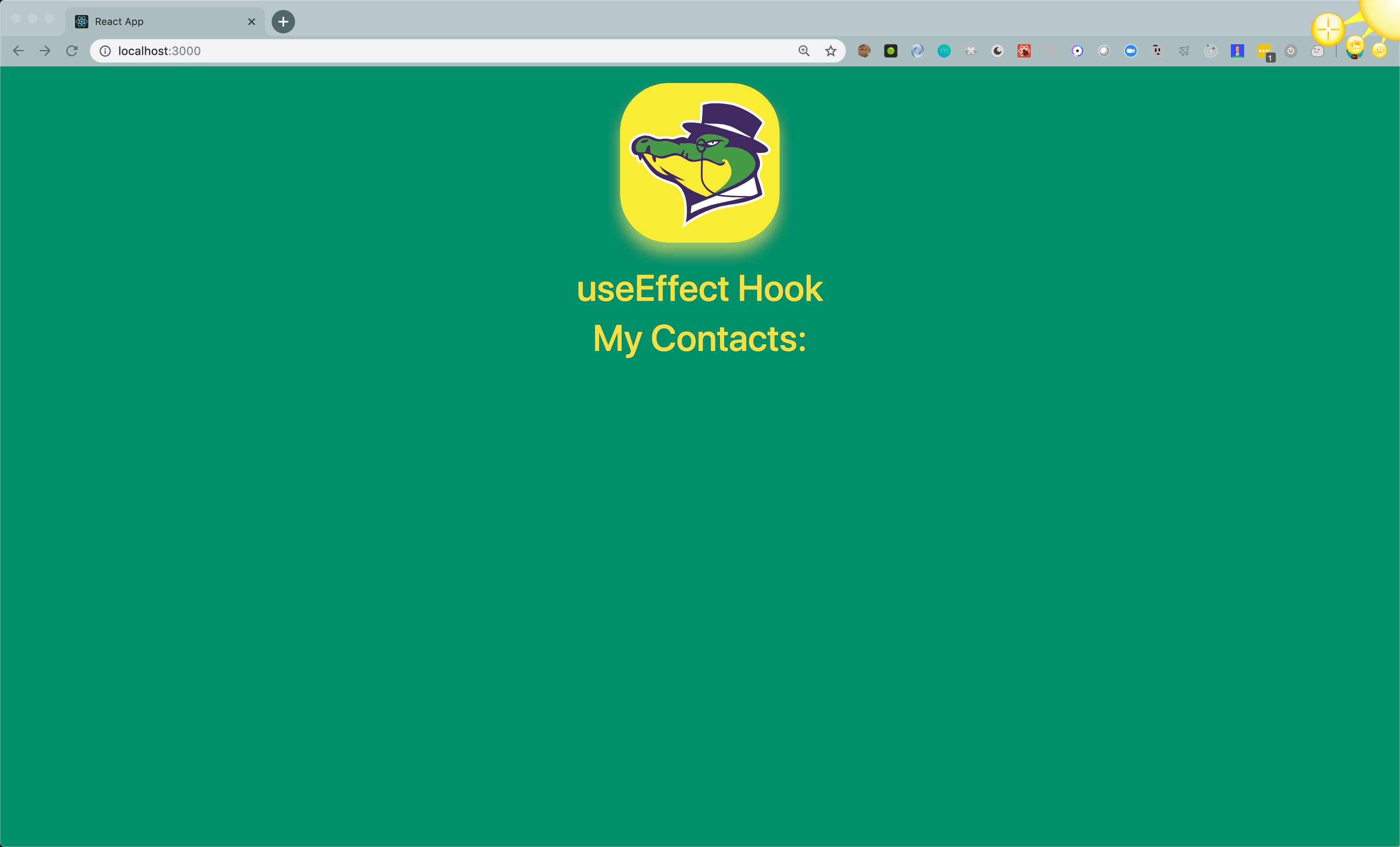 our starting useEffect app