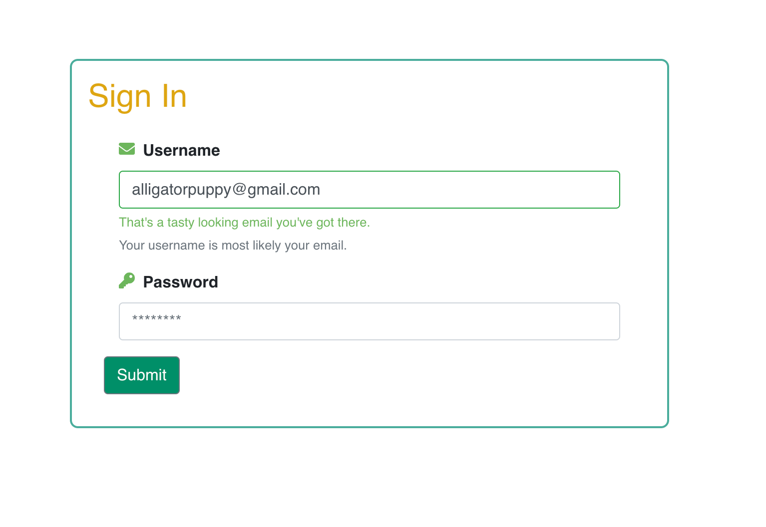 Sign In Form