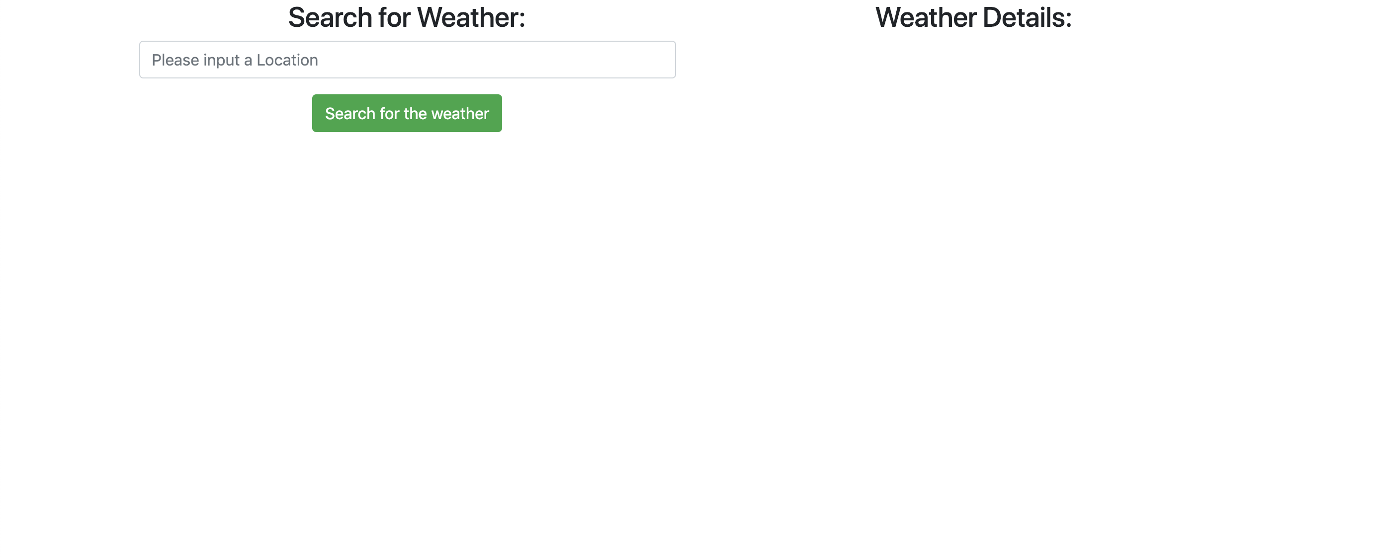 Image of weather app page so far