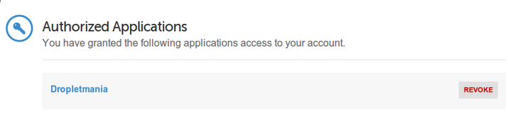 DigitalOcean authorized app