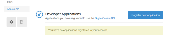 DigitalOcean developer applications section