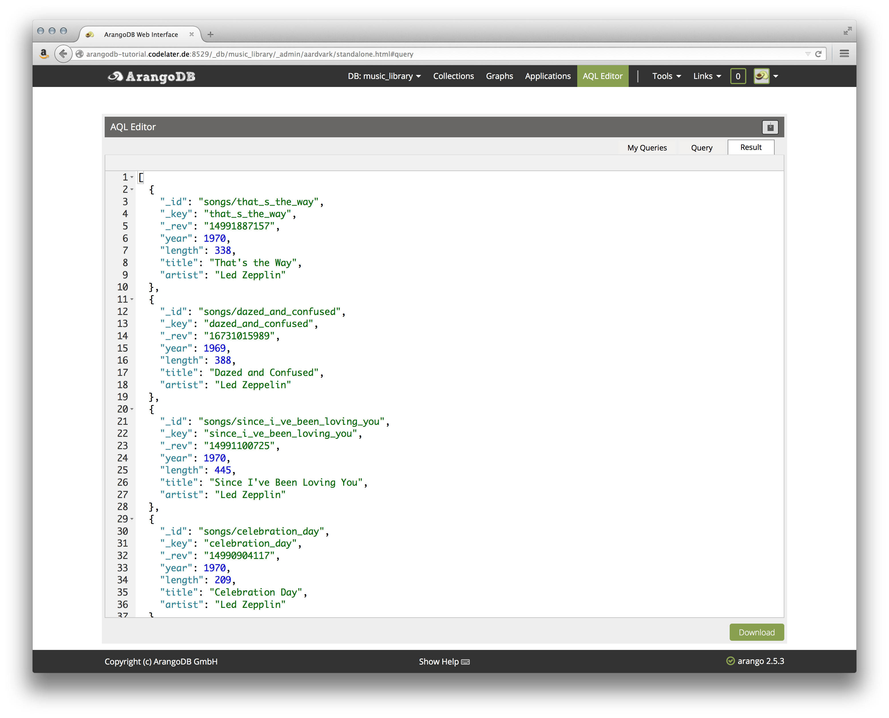 Query Result