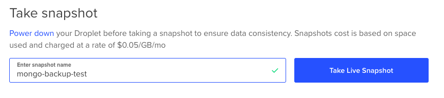 Take Snapshot