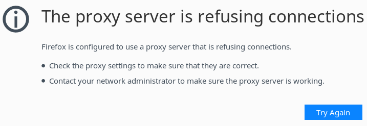 Image showing a Firefox error message