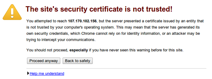 SSL non-trust warning