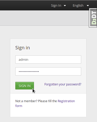 Booktype login dialog