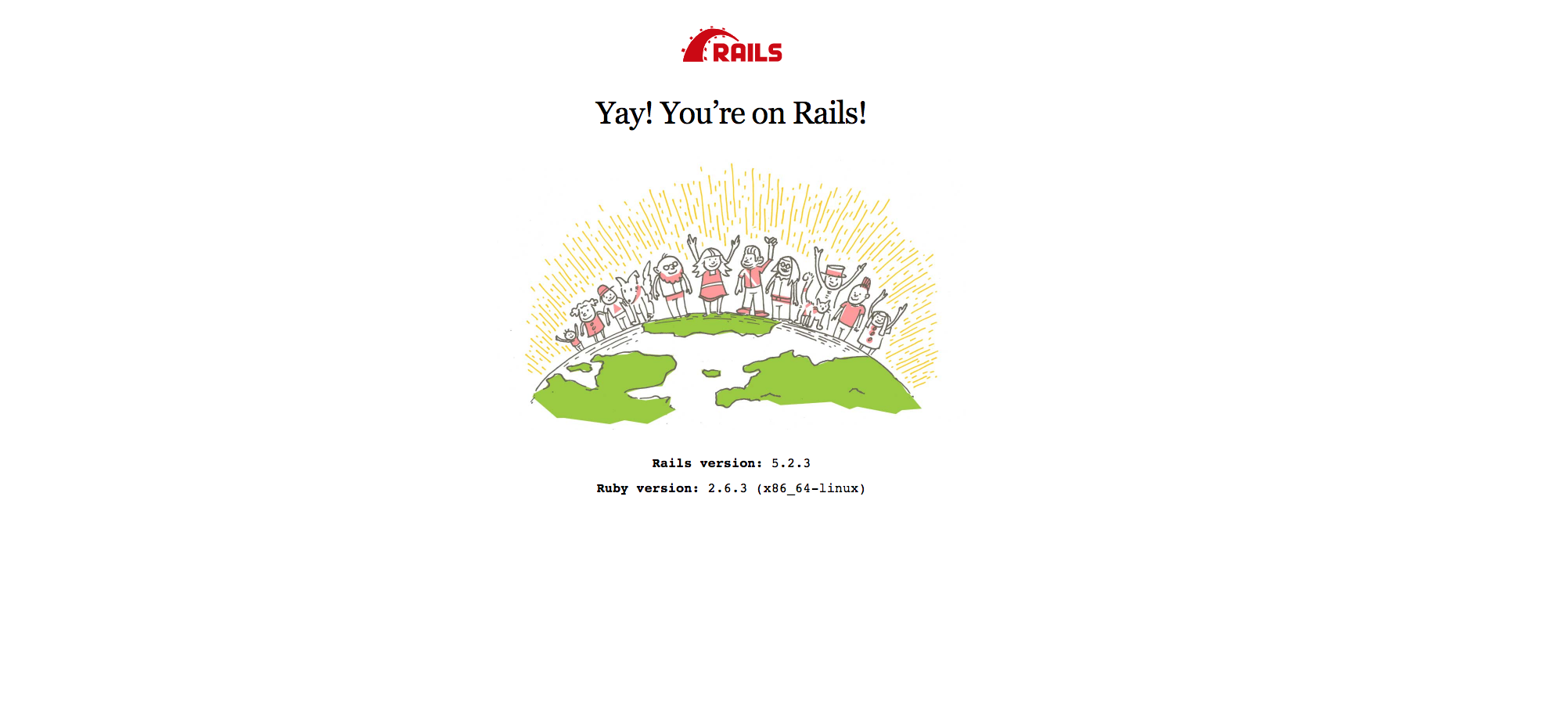 Rails welcome page
