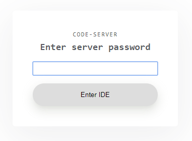 code-server login prompt