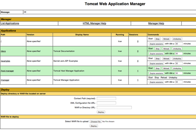 DigitalOcean Tomcat Manager Webapp