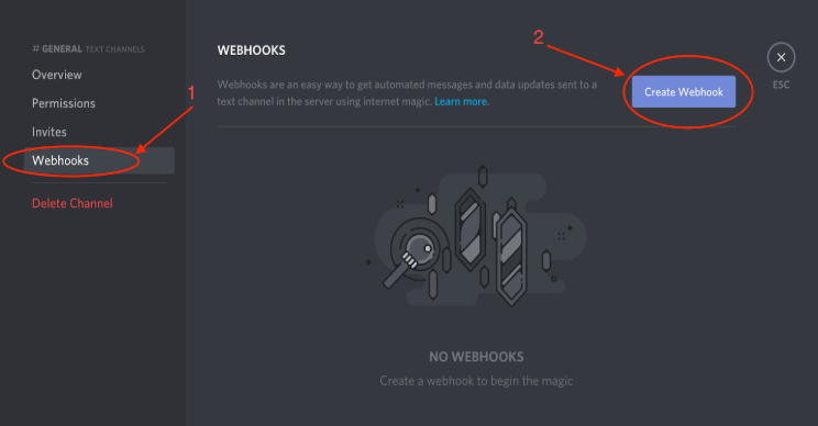 Create Webhook Button Discord