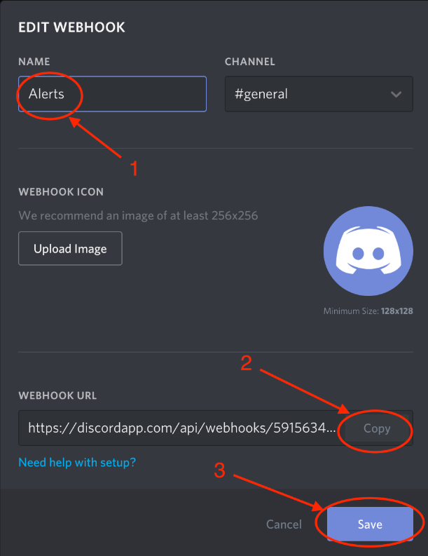 Create webhook Discord