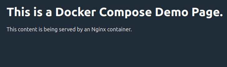 Docker Compose Demo Page