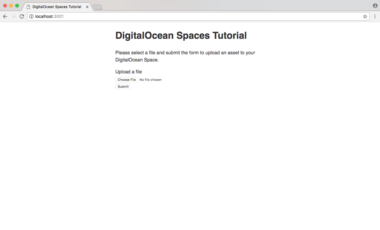 DigitalOcean Spaces Node.js Upload Form