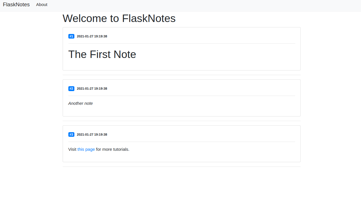 Flask Notes Index