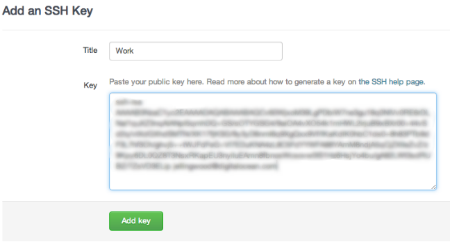 DigitalOcean GitLab add SSH key