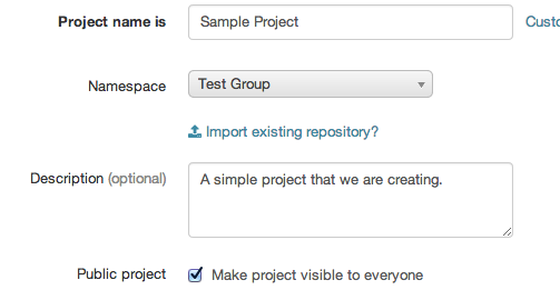 DigitalOcean GitLab create project