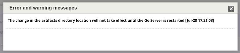 GoCD warning detail