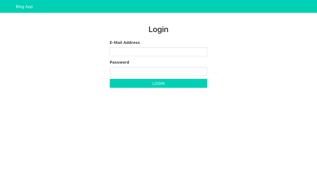 Login page with email and password fields