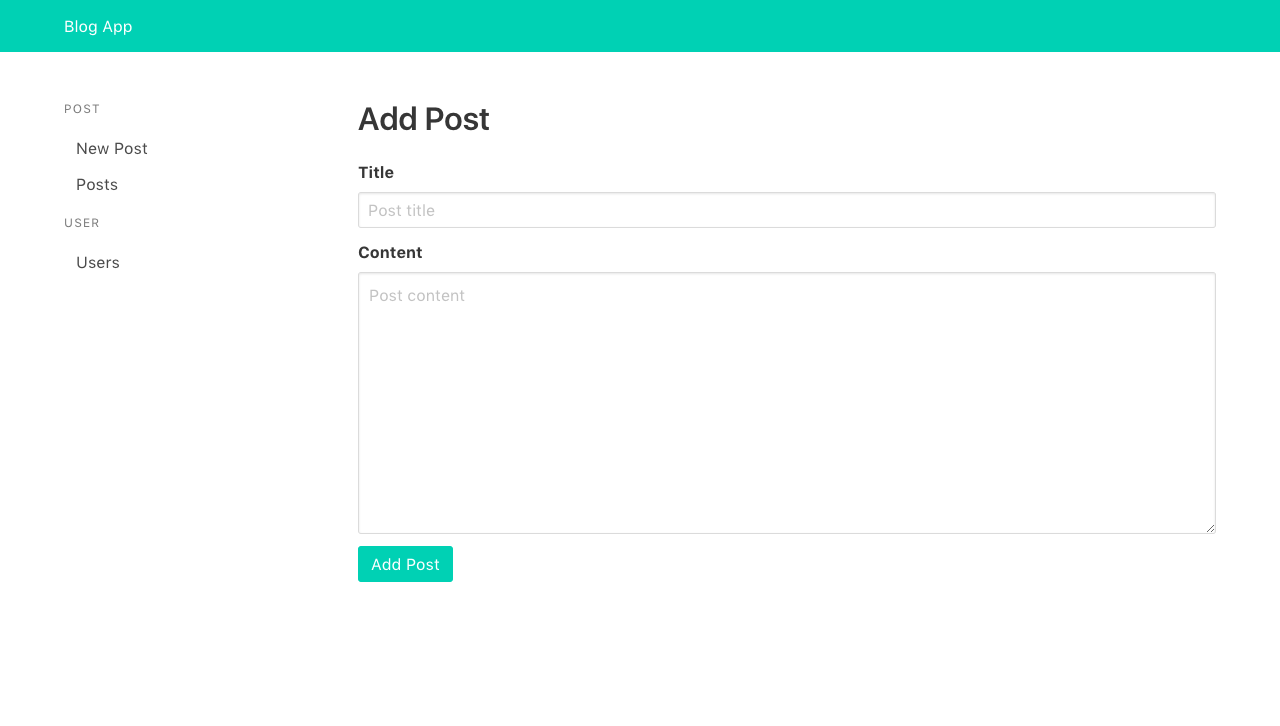 Add Post page with title and content fields