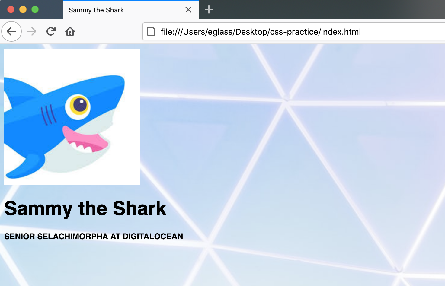 Webpage with profile image, title, and subtitle