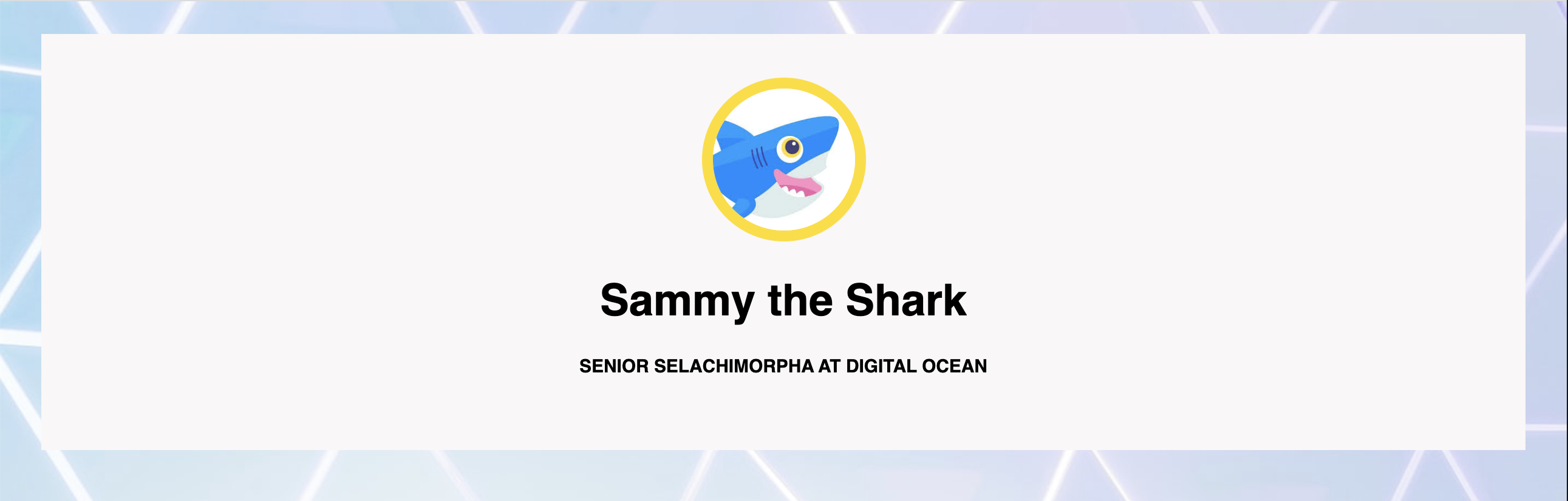 Screenshot of header section of demonstration website
