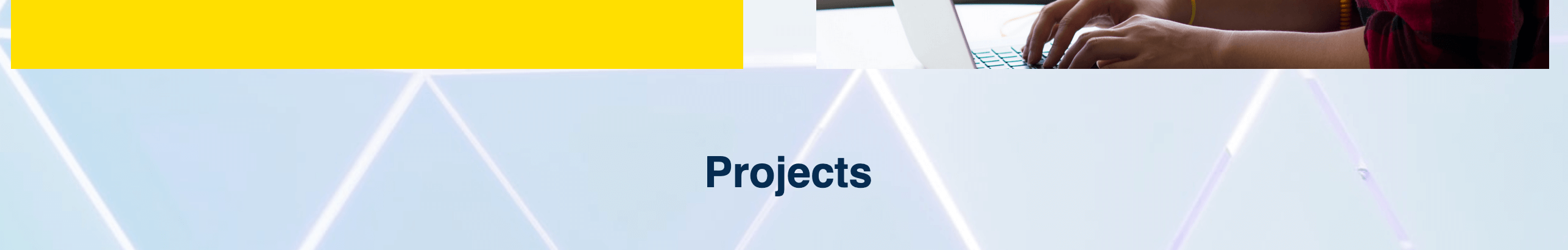 Styled project heading on webpage
