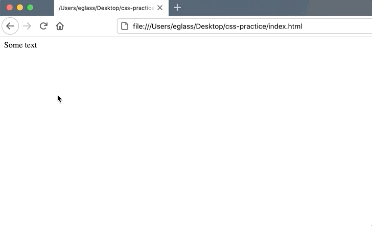Gif of cursor hovering over text to make it have larger size and red color