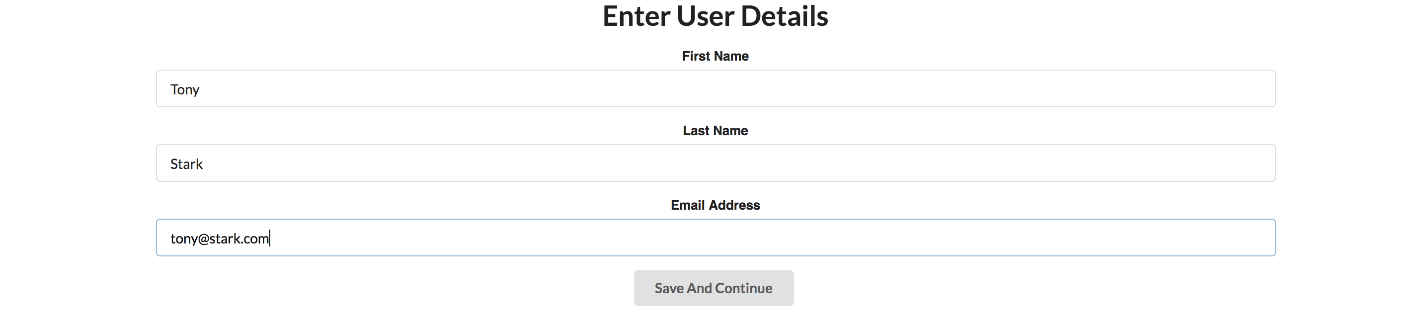 UserDetails Section