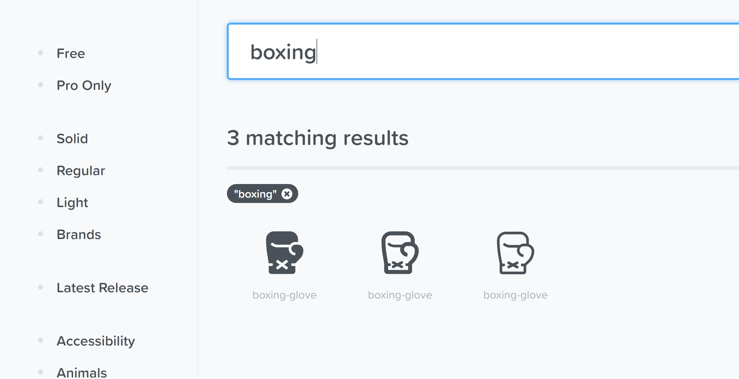 boxing glove icon three different versions
