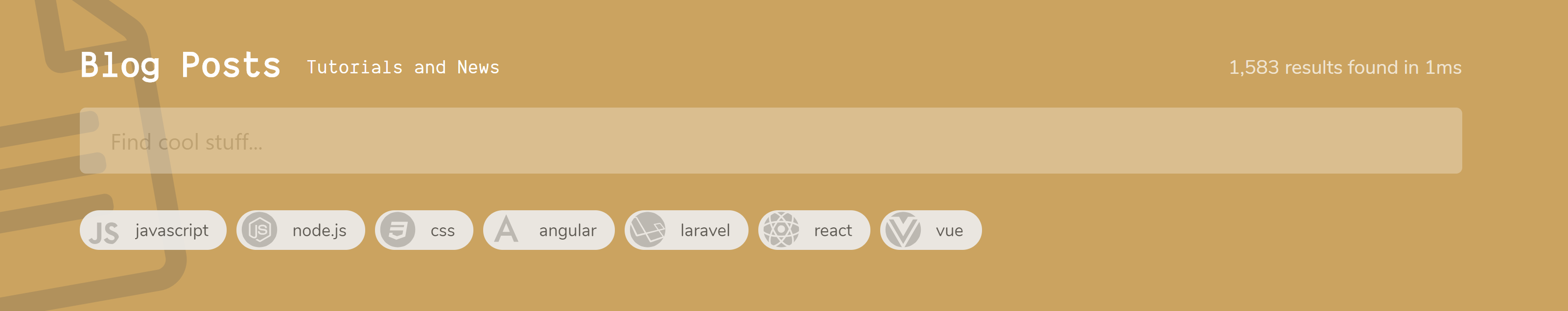 Tag filters with Font Awesome