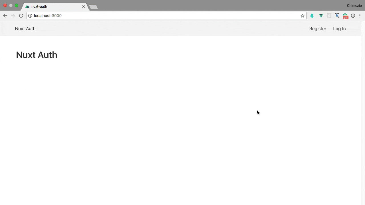 Animated gif of the app showing a user signing in