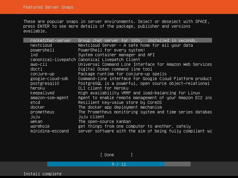 Ubuntu Select Snaps