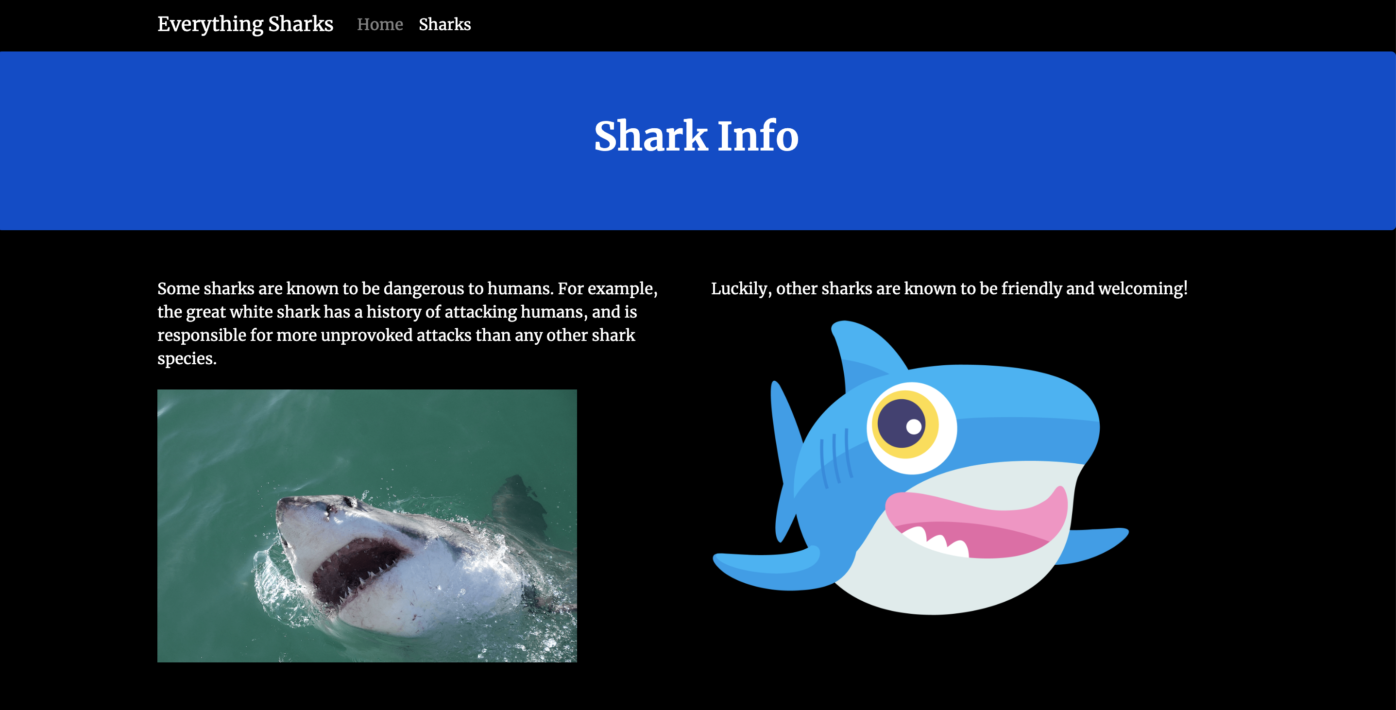 Scary Shark Info Page