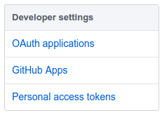 GitHub personal access tokens link