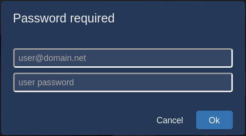 Image showing the Jitsi username and password box