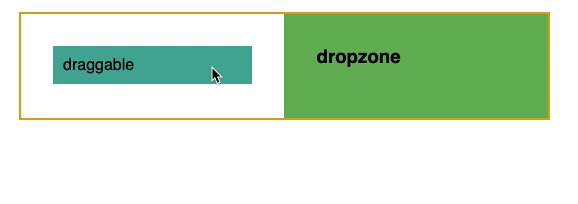 Animated gif depicting an element getting dragged and dropped into a drop target