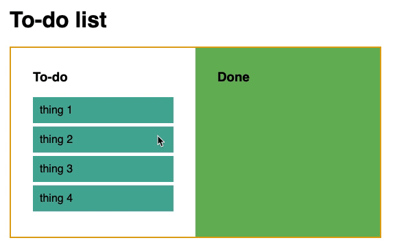 Animated gif depicting multiple To-do tasks being dragged and dropped into a Done column