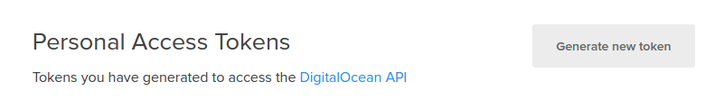 DigitalOcean generate API token