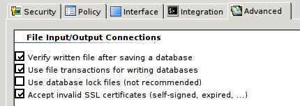 KeePass2 accept self-signed certs