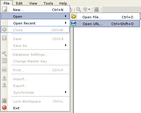 KeePass2 open URL
