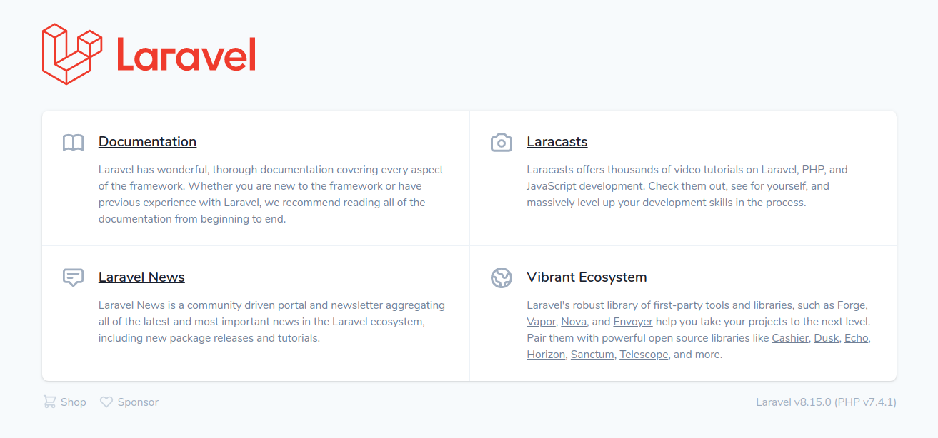 Laravel Landing Links - basic app 