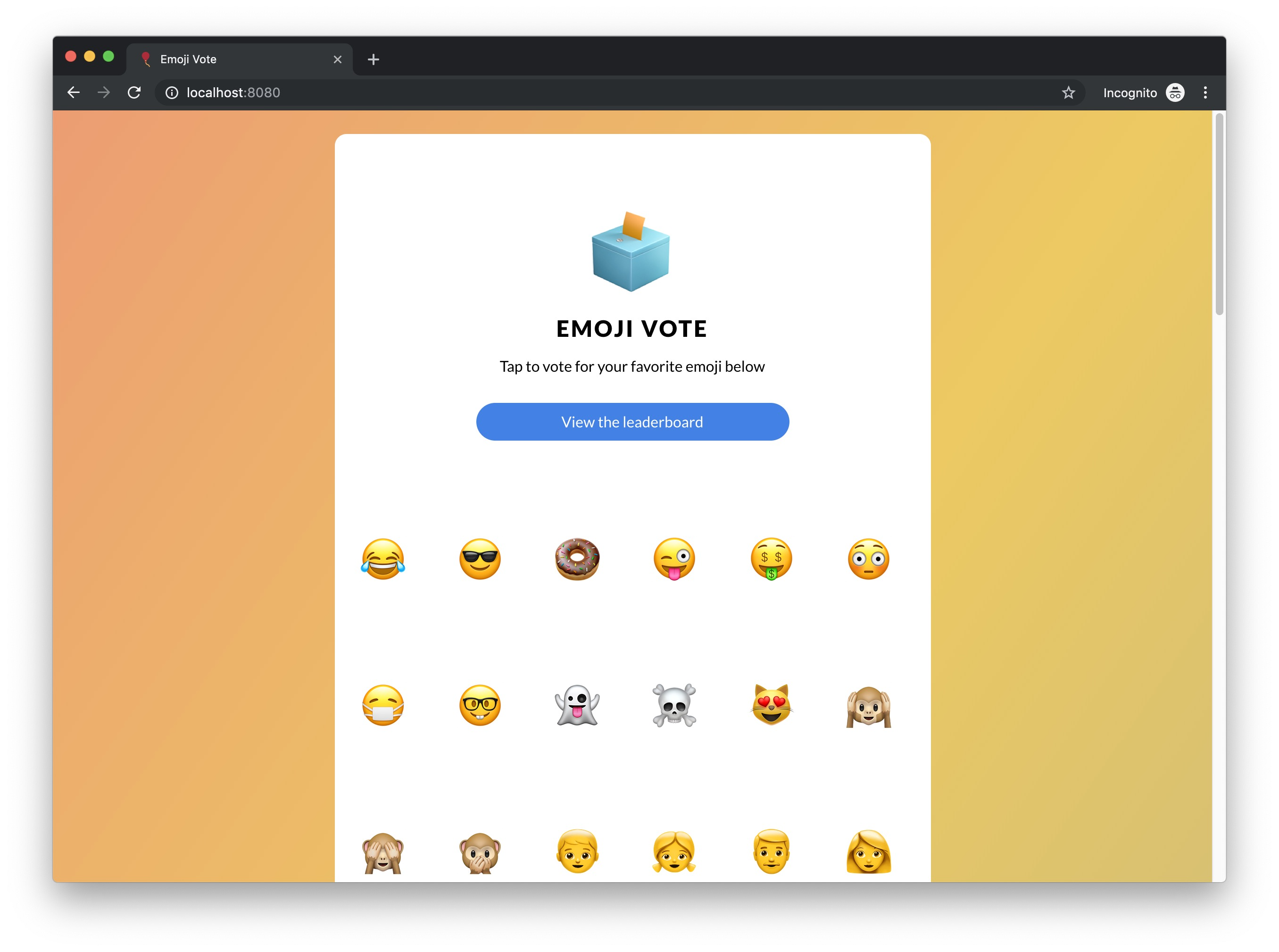 Emojivoto sample application