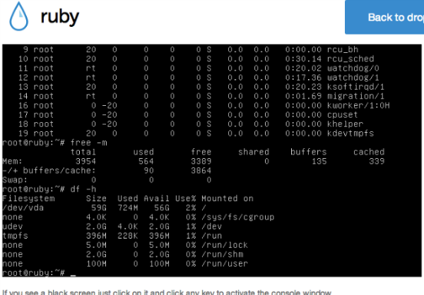 DigitalOcean console access